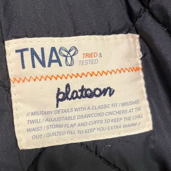 TNA Aritzia “Platoon” Military Jacket Gray Quilted Hooded Size S - Picture 12 of 16